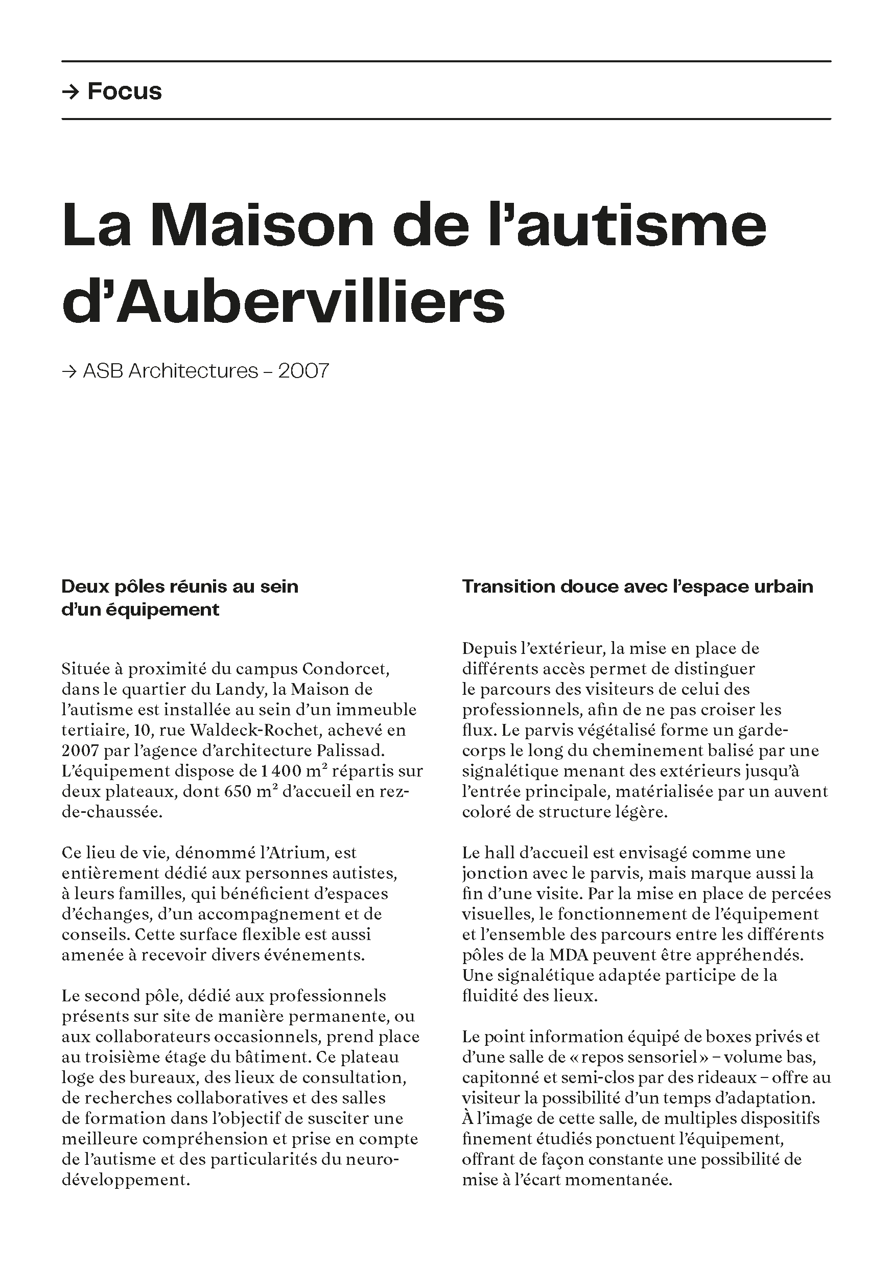 Page de droite d'une double page du magazine Architrom